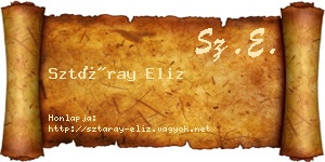 Sztáray Eliz névjegykártya